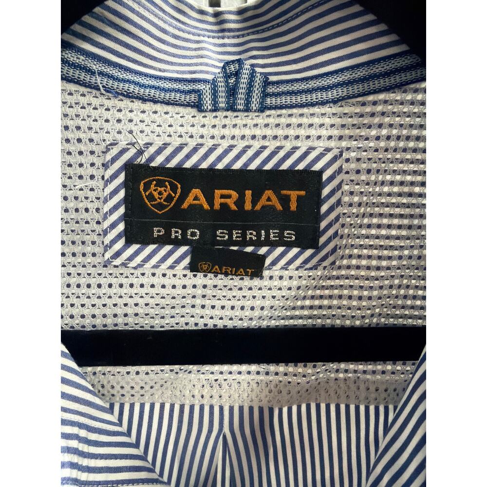 Ariat Pro Series Striped Shirt M Western Cowboy - Picture 5 of 9